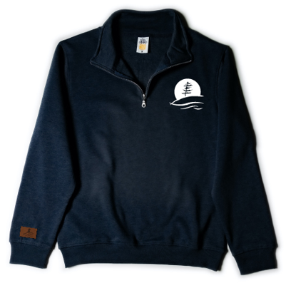 Navy blue sales quarter zip sweatshirt